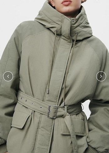 Zara Haki Yeşil Şişme Mont - Görsel 5