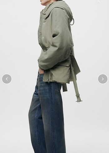 Zara Haki Yeşil Şişme Mont - Görsel 4