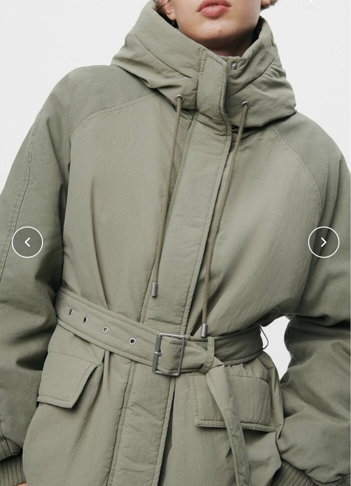 Zara Haki Yeşil Şişme Mont - Görsel 5