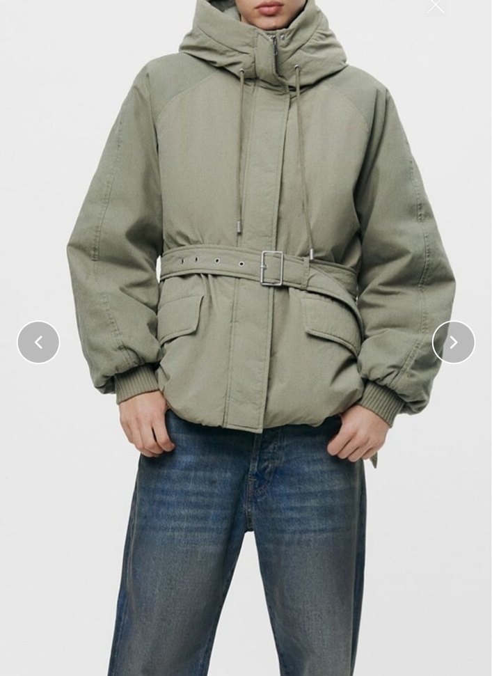 Zara Haki Yeşil Şişme Mont - Görsel 2