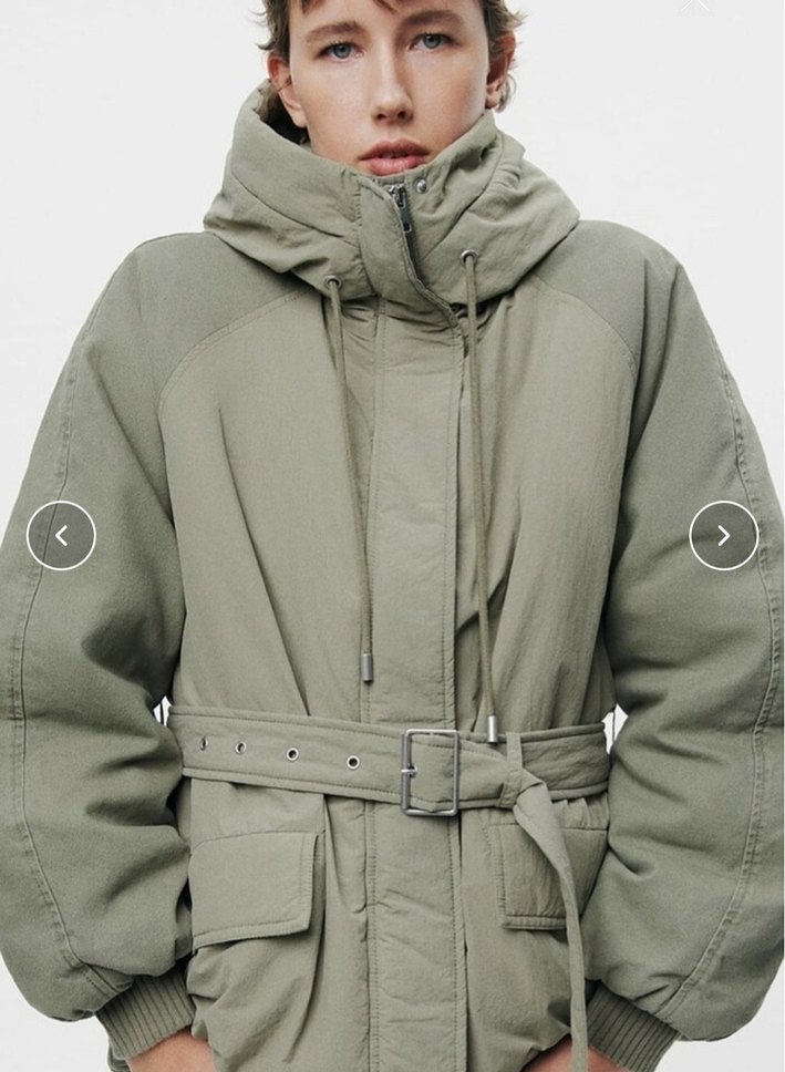 Zara Haki Yeşil Şişme Mont - Görsel 3