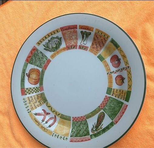 Beden turuncu Renk İngiliz Malı Porselen Yemek Takımı