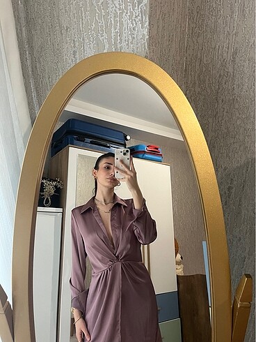 m Beden Zara saten kısa elbise