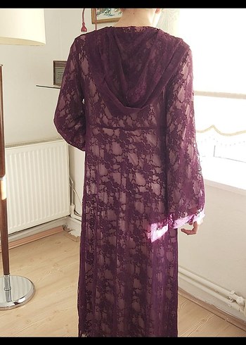 Uzun Mor Gotik Kadın Sabahlık - Görsel 3