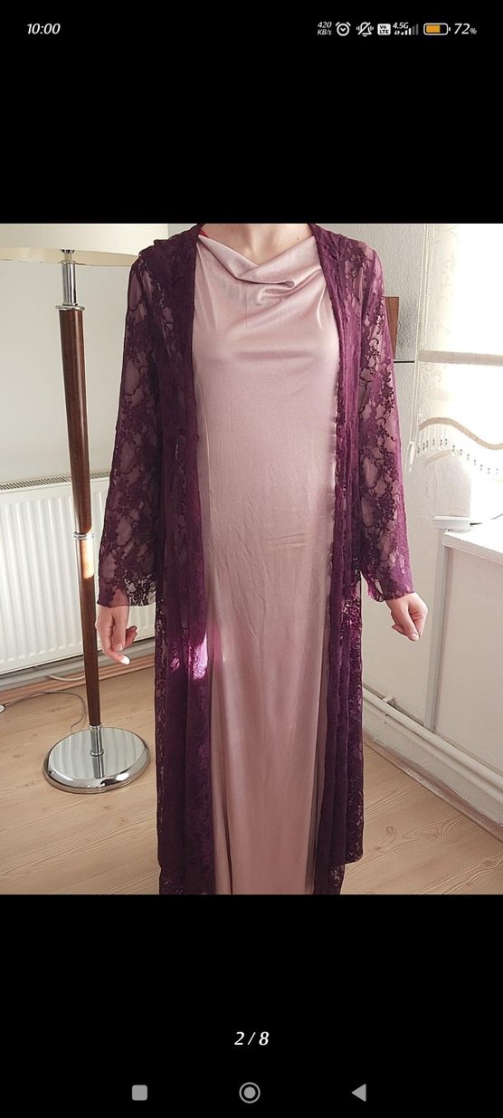 Uzun Mor Gotik Kadın Sabahlık - Görsel 4