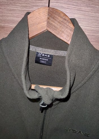 Fermuarlı Haki Polar Ceket UNİSEX - Görsel 4