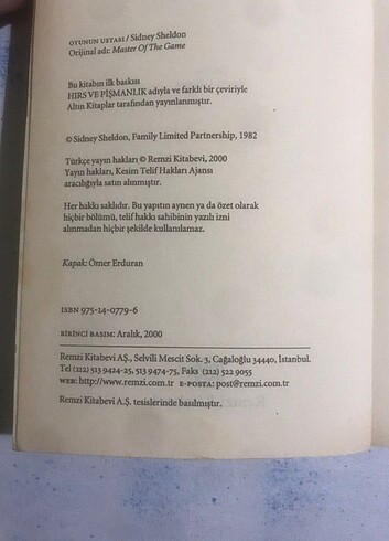  Oyunun Ustası - Sidney Sheldon