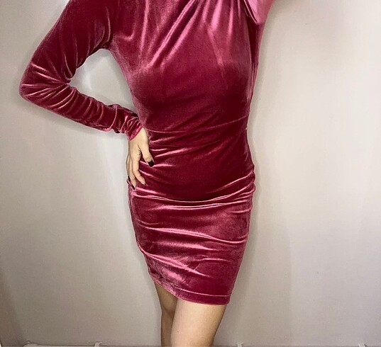 s Beden H&M Vişne çürüğü sırt dekolteli elbise