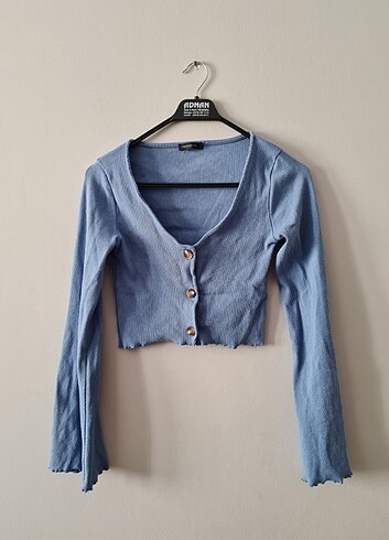 Trendyol & Milla Trendyolmilla Mavi crop hırka