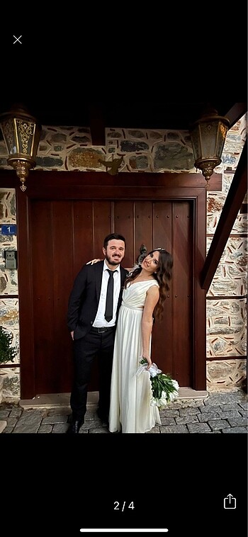Kırık beyaz nikah elbisesi