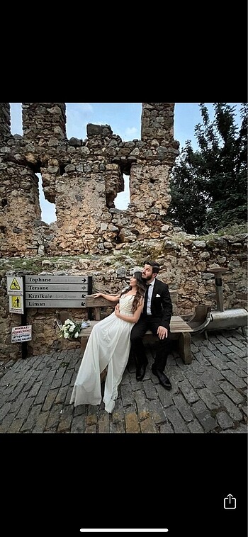 Alvina Kırık beyaz nikah elbisesi
