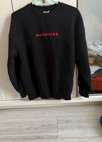Siyah Baskılı Sweatshirt