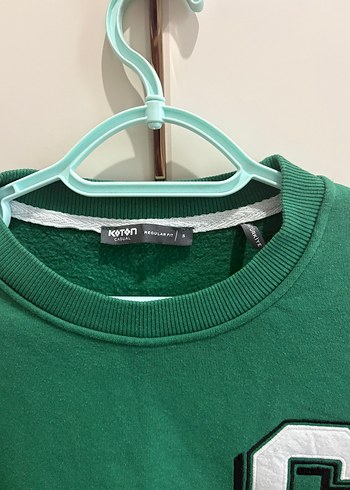 s Beden Yeşil Spor Tarzı Uzun Kollu Sweatshirt