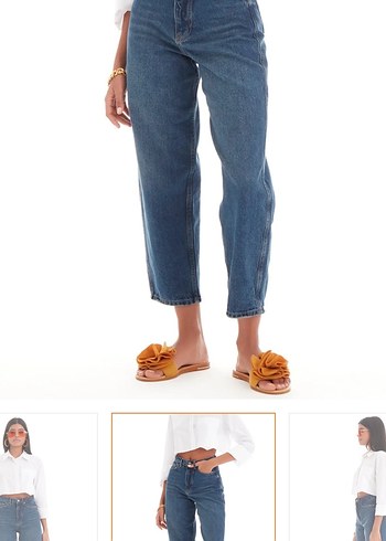 m Beden Kadın Loose Fit Midi Denim Jean
