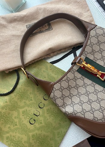 Beden kahverengi Renk Kahverengi Deri Gucci Leopar Desenli Çanta