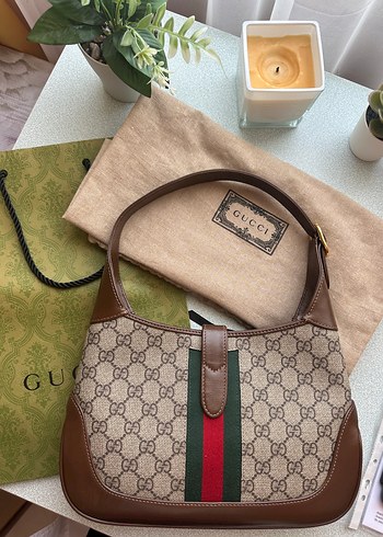 Beden Kahverengi Deri Gucci Leopar Desenli Çanta