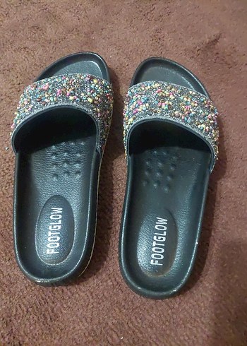 37 numara Boncuk İşlemeli Renkli Platform Terlik HİÇ GİYİLMEDİ. - Görsel 4