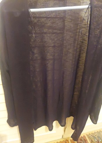H&M Siyah Örgü Midi Kadın ince triko Hırka