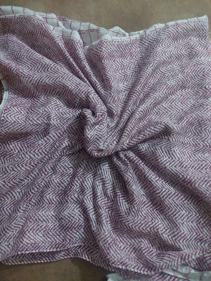 mürdüm renk Desenli Şal - Görsel 5