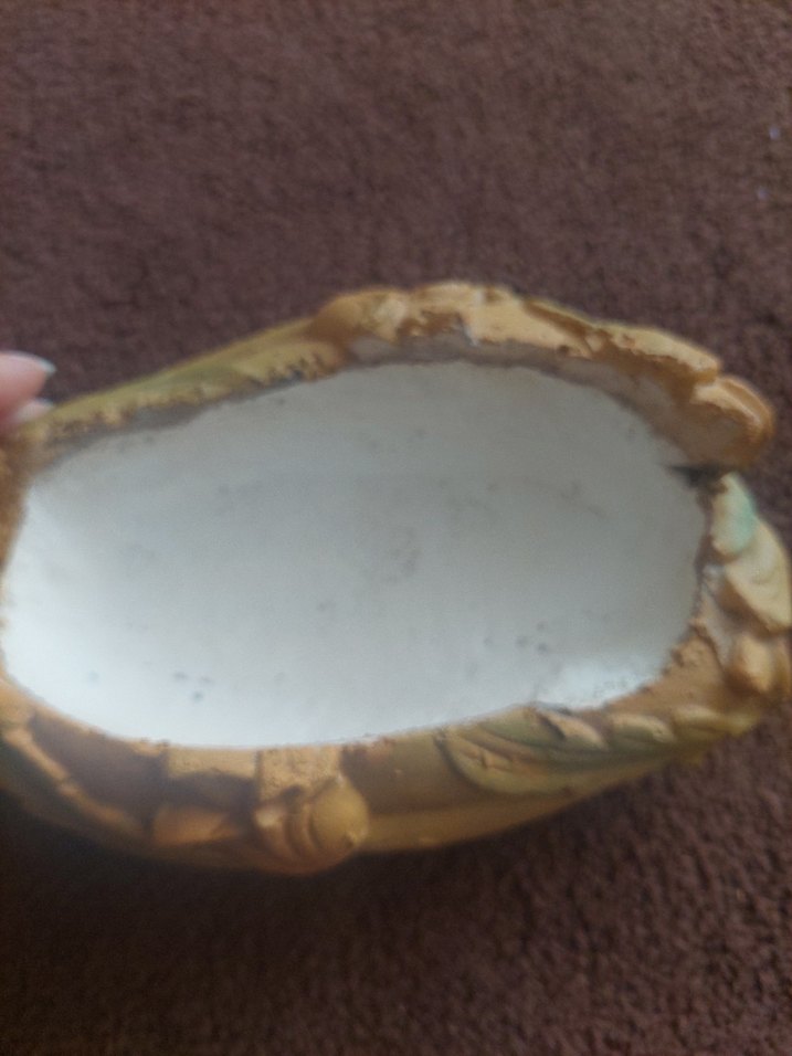 Bej Vintage Fırfırlı elips saksı - Görsel 2