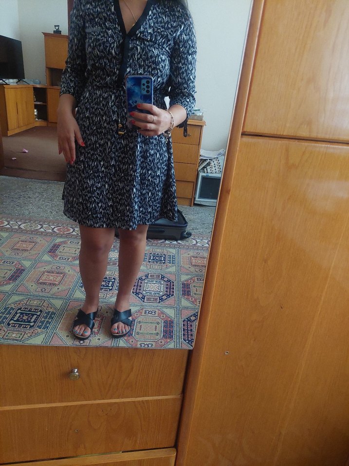 leopar desenli H&M elbise - Görsel 2