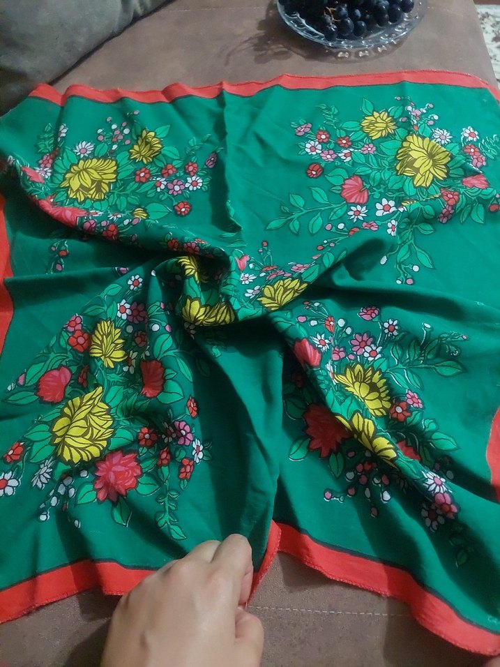 Çiçek Desenli Bohem Kadın Fuları Bulgaristan işi - Görsel 2