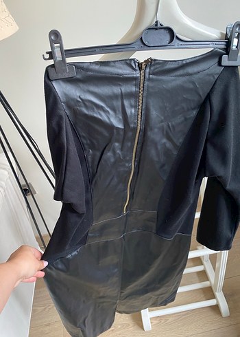 Deri Görünümlü Siyah Midi Hamile Etek - Görsel 4