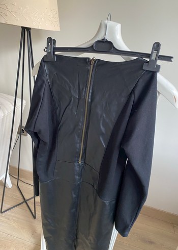 Deri Görünümlü Siyah Midi Hamile Etek - Görsel 5