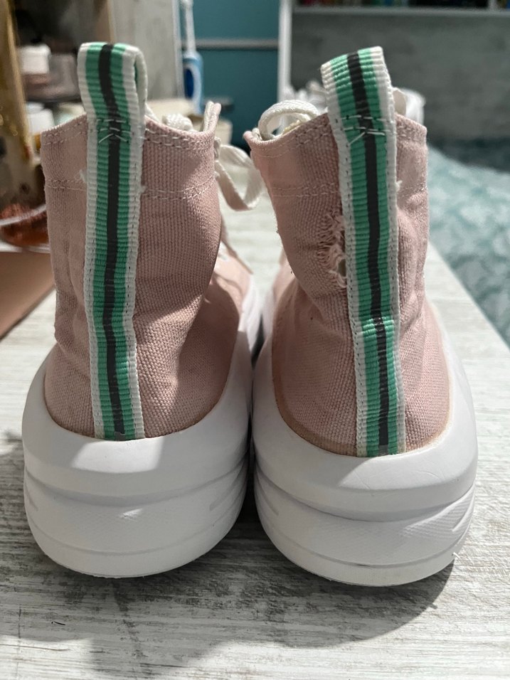 Pembe Bağcıklı Kadın Sneakers - Görsel 4