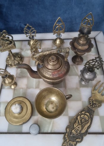 Etnik Desenli Altın Renkli PirinçSofra Takımı - Görsel 2