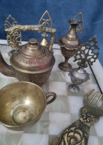 Etnik Desenli Altın Renkli PirinçSofra Takımı - Görsel 4