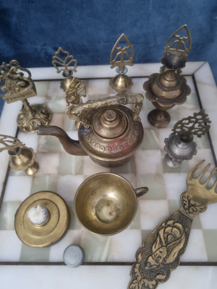 Etnik Desenli Altın Renkli PirinçSofra Takımı - Görsel 2