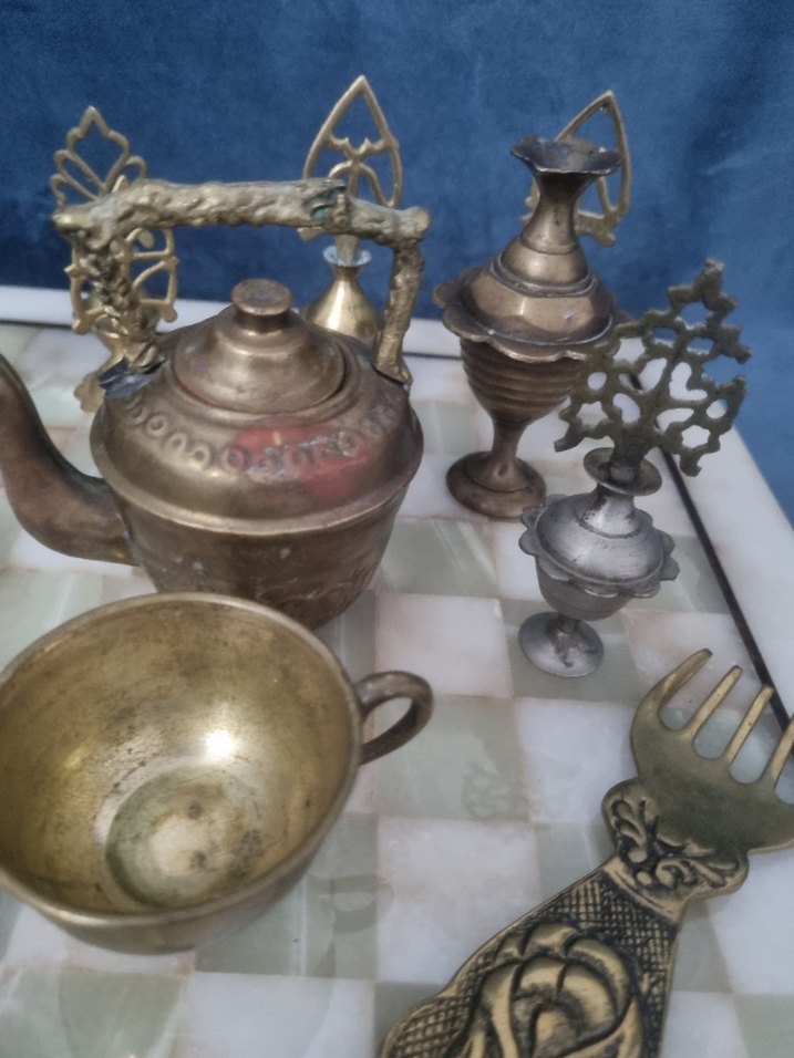 Etnik Desenli Altın Renkli PirinçSofra Takımı - Görsel 4