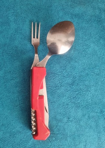 Kırmızı Çok Fonksiyonlu Kamp Çatal Kaşık - Görsel 5