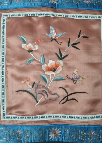 Antika ipek saten işlemeli kırlent tskımı - Görsel 3