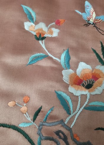 Antika ipek saten işlemeli kırlent tskımı - Görsel 4