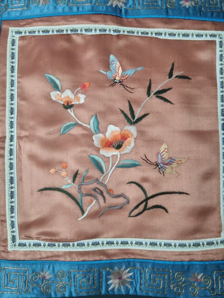 Antika ipek saten işlemeli kırlent tskımı - Görsel 3