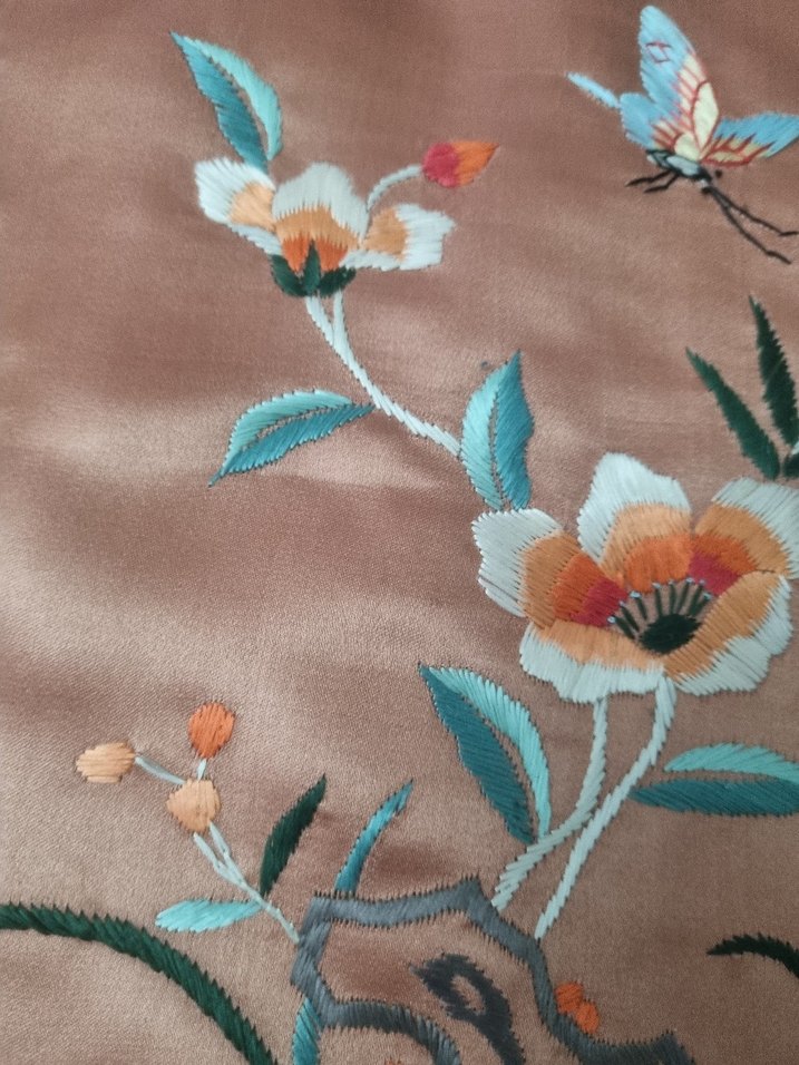 Antika ipek saten işlemeli kırlent tskımı - Görsel 4