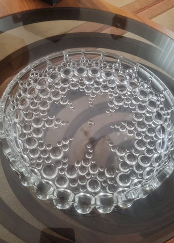 Vintage Beyaz Parlak Cam Tabak - Görsel 2