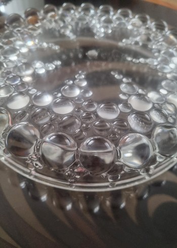 Vintage Beyaz Parlak Cam Tabak - Görsel 3