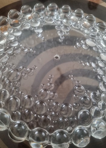 Vintage Beyaz Parlak Cam Tabak - Görsel 4