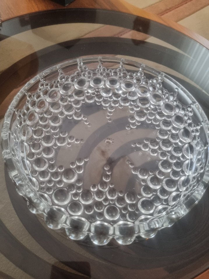 Vintage Beyaz Parlak Cam Tabak - Görsel 2