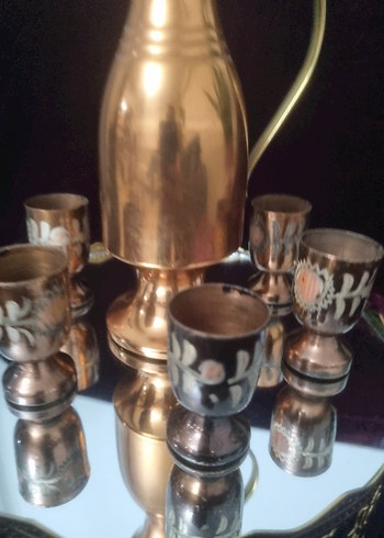 BAKIR  Renkli Sürahi ve 6 Mini Bardak Seti - Görsel 4