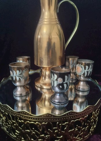 BAKIR  Renkli Sürahi ve 6 Mini Bardak Seti - Görsel 3