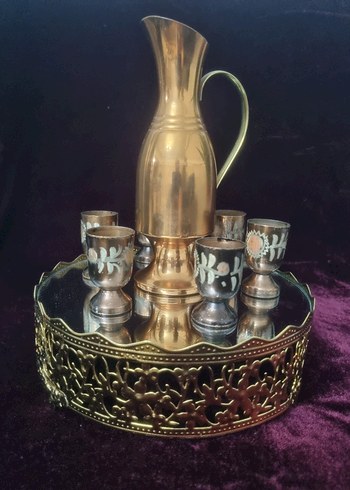 BAKIR  Renkli Sürahi ve 6 Mini Bardak Seti - Görsel 2