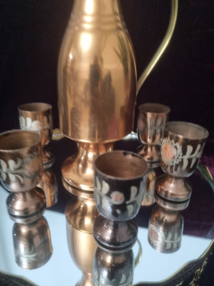 BAKIR  Renkli Sürahi ve 6 Mini Bardak Seti - Görsel 4