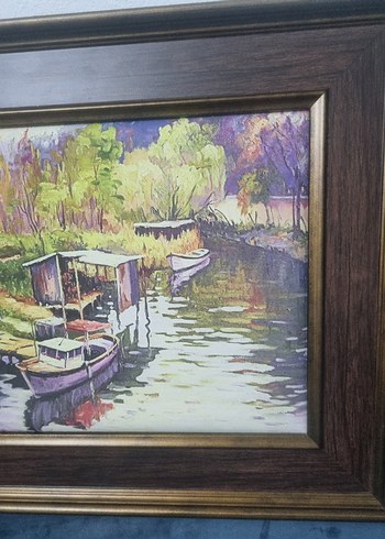 Çerçeveli Tekne Manzaralı Tablo - Görsel 4