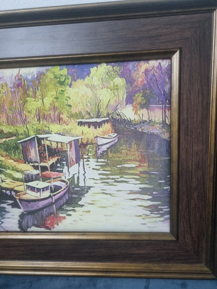 Çerçeveli Tekne Manzaralı Tablo - Görsel 4