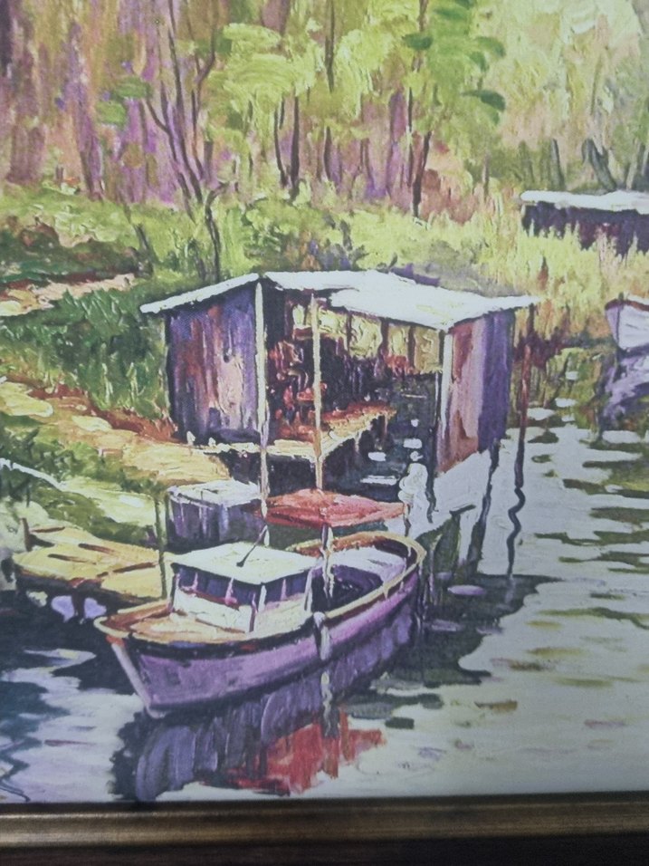 Çerçeveli Tekne Manzaralı Tablo - Görsel 3