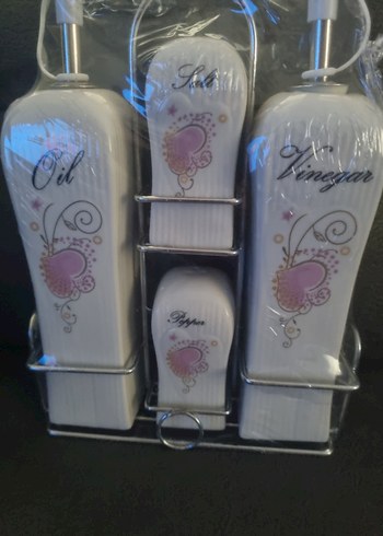 Beyaz Yağ, Sirke, Tuz ve Karabiber Seti - Görsel 5